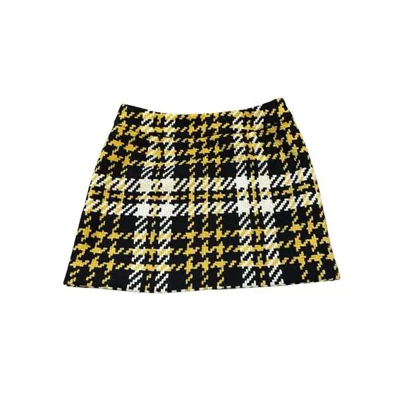 J Crew Women Wool Mini Skirt Academia Houndstooth Grunge Y2K 90s Clueless Retro - Picture 2 of 6